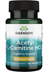 Swanson - Acetyl L-Carnitine HCl, 500mg - 60 vcaps - Nutri.se